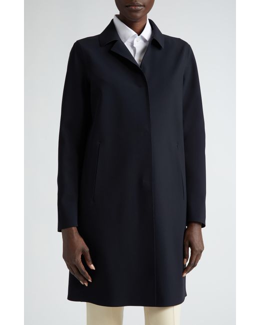 Herno Pef Snap Front Scuba Coat in Blue Lyst