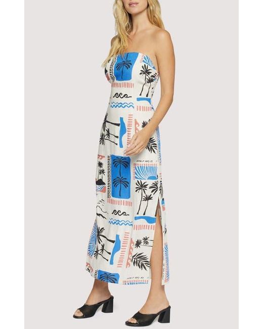 LOST AND WANDER Blue Azure Paradiso Strapless Maxi Dress