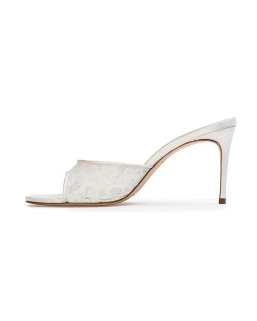Black Suede Studio White Celeste 80 Mule