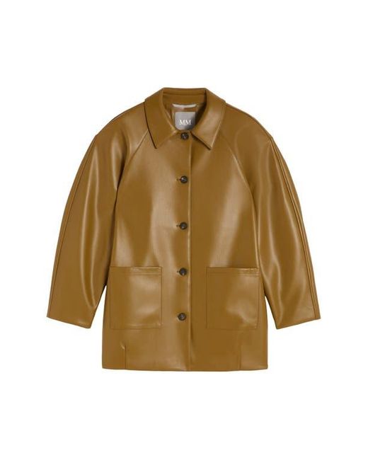 MM by Max Mara Green Fuoco Faux Leather Jacket