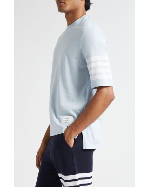 Thom Browne Blue 4-Bar Cotton Jersey T-Shirt for men