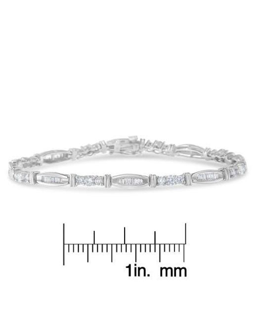 Haus of Brilliance White 10K Geometric Pattern Diamond Tennis Bracelet