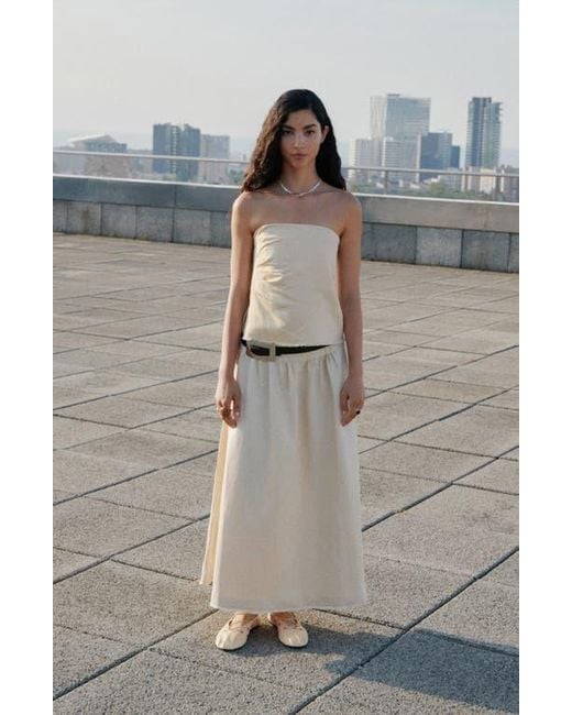 Mango White Ankle Wrap Ballet Flat