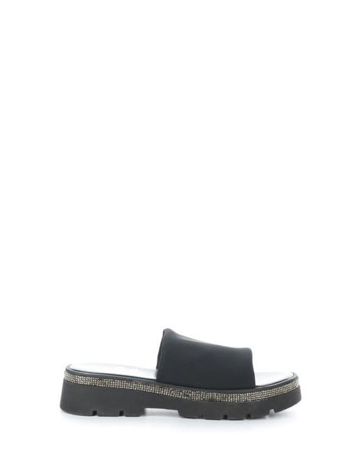 Bos. & Co. Black Counsil Platform Slide Sandal