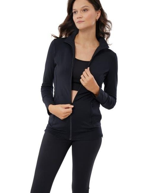 Ingrid & Isabel Blue Maternity Side Zip Active Jacket
