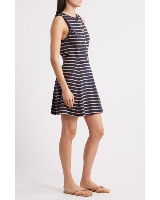 Nation Ltd Black Jayna Stripe Sleeveless Fit & Flare Minidress