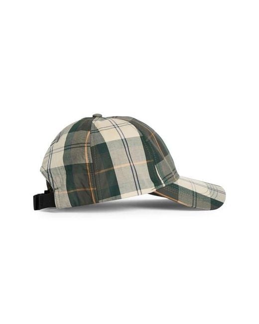 Barbour Green Telfield Tartan Adjustable Cap for men