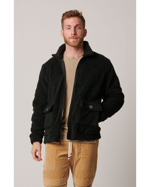 LEISURE LAB Black Fleece Jacket for men