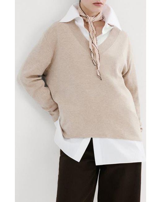 Mango Natural V-Neck Sweater