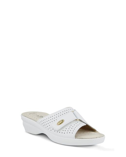 Flexus by Spring Step White Kea Slide Sandal