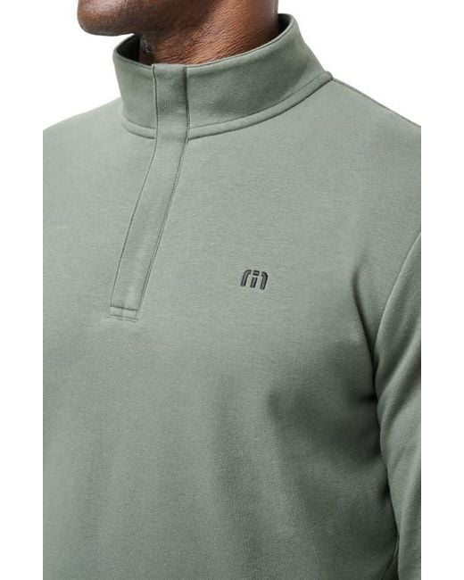 Travis Mathew Green Cloud 2.0 Quarter Zip Pullover for men