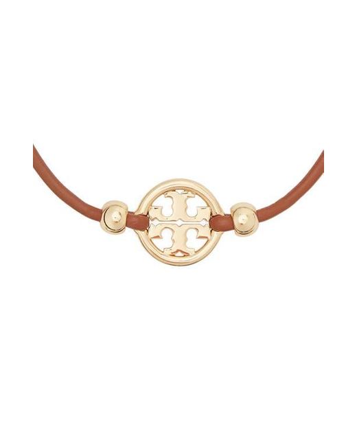Tory Burch White Miller Logo Slider Bracelet