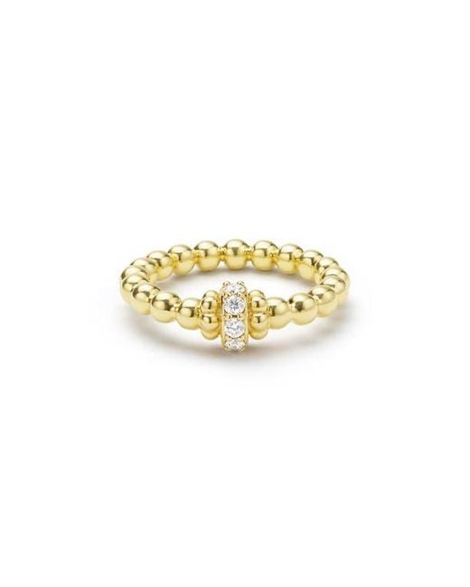 Lagos Metallic Caviar Diamond Stacking Ring