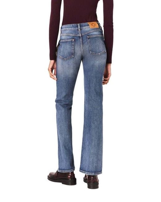 Maje Blue Bootcut Jeans With Zip Pockets