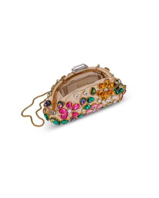 Badgley Mischka Multicolor Jem Crystal Floral Clutch