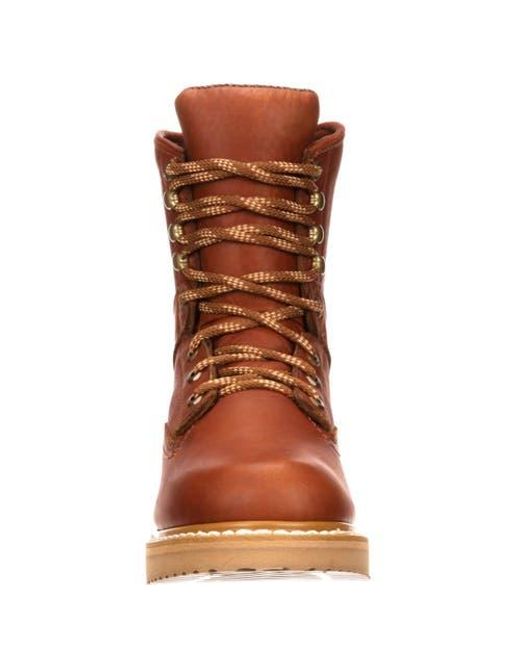 Georgia Boot Brown Slip Resistant Padded Wedge Work Boot for men