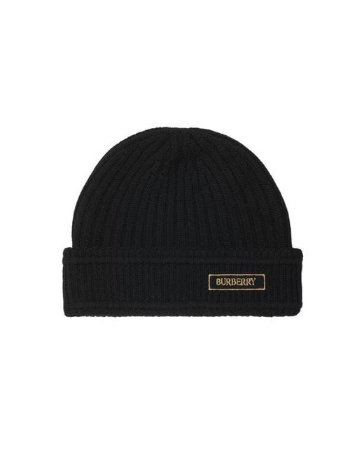 Burberry Black Logo Wool Beanie for men