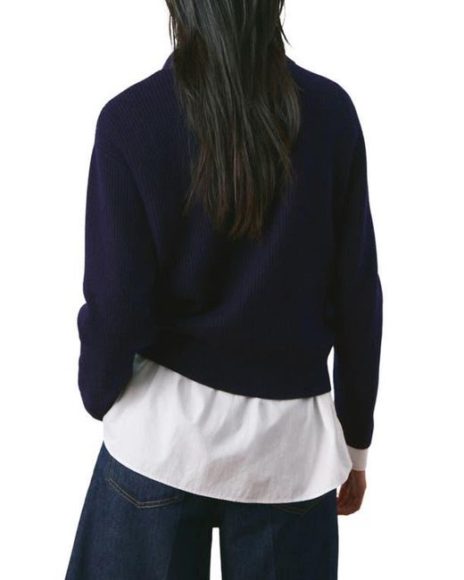 Mango Blue Polo Sweater