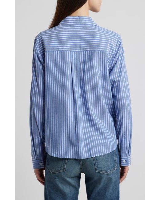 Beach Lunch Lounge Blue Candy Stripe Cotton Blend Button-Up Shirt