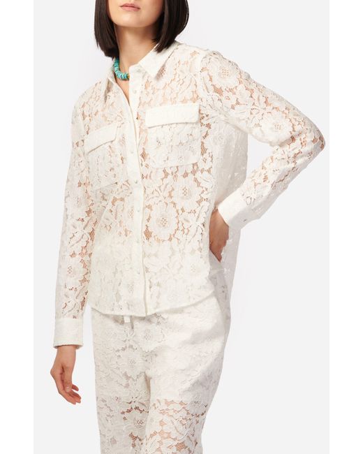 Cami NYC Natural Rosalind Lace Button-up Shirt
