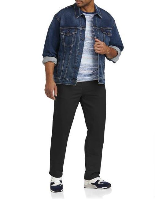 True Nation by DXL Black 5-Pocket Everyday Stretch Twill Pants for men