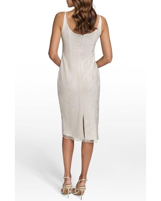 Donna Karan White Embellished Sheath Dress