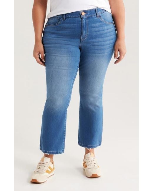 Wit Wisdom Women's Blue Bennett Skyrise Barely Bootcut Ankle Jeans