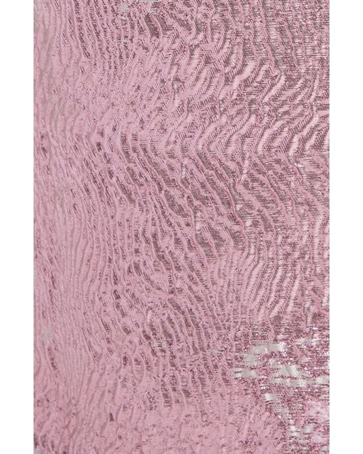Stine Goya Pink Tamar Metallic Textured Satin Minidress