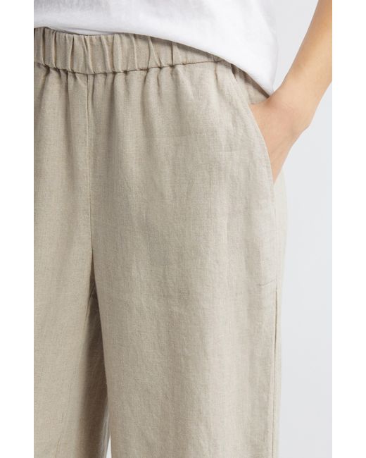 Eileen Fisher Natural Organic Linen Wide Leg Pants