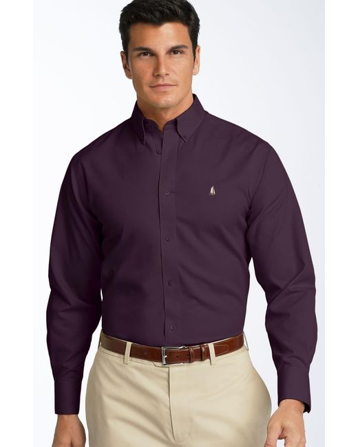 Nordstrom Purple Smartcaretm Traditional Fit Twill Boat Shirt for men