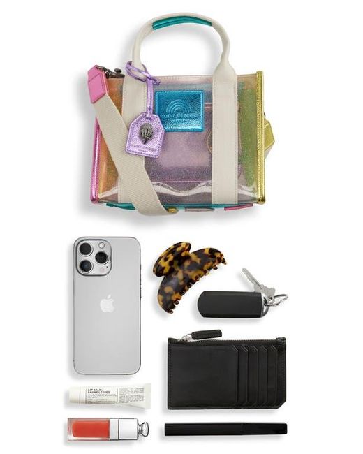 Kurt Geiger Pink Extra Small Southbank Vinyl Clear Tote