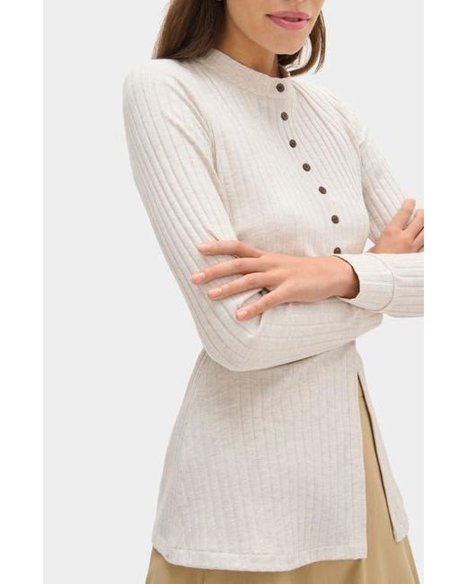 ALIGNE White Daphne Rib Cardigan