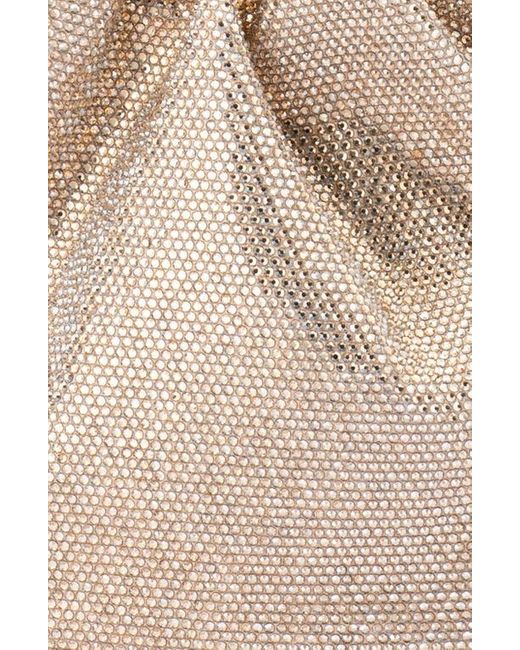 Olga Berg Natural Mabel Crystal Top Handle Clutch