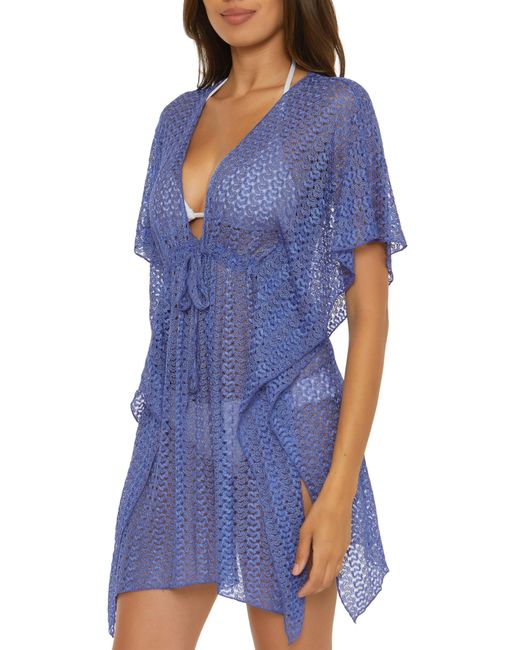 Becca Blue Golden Lace Cover-up Tunic