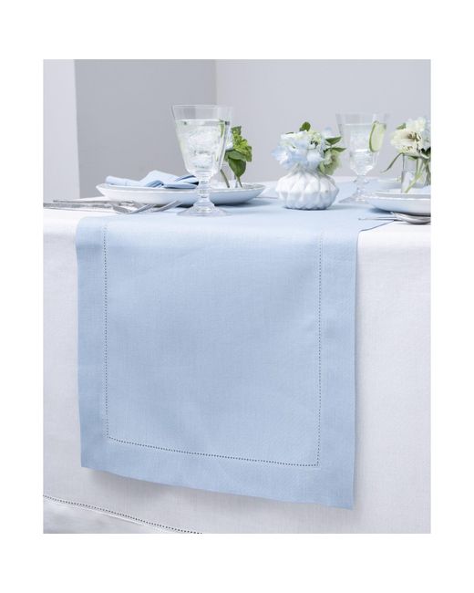 Solino Home Blue Linen Table Runner