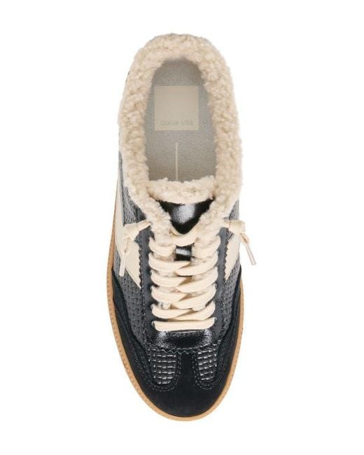 Dolce Vita White Notice Faux Shearling Sneaker