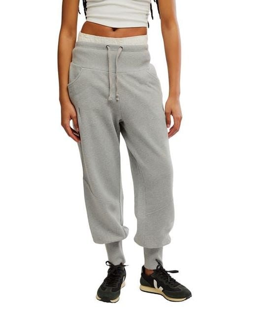 Free People Gray Day Off Tie Waist Pants