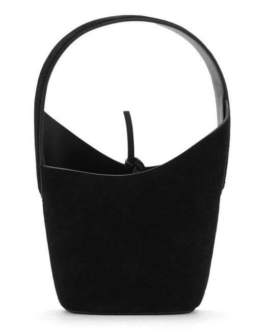 Mango Black Leather Bucket Bag