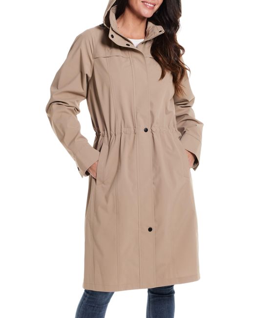 Gallery Brown Water Resistant Hooded Raincoat