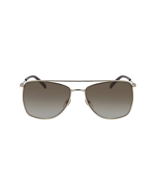 MCM 58mm Navigator Sunglasses - Shiny Gold/ Brown Gradient