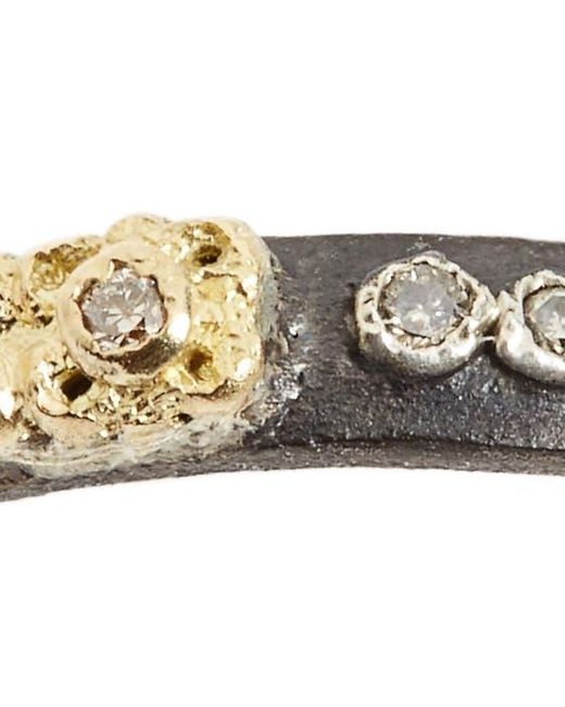 Armenta Metallic Old World Carved Diamond Stack Ring