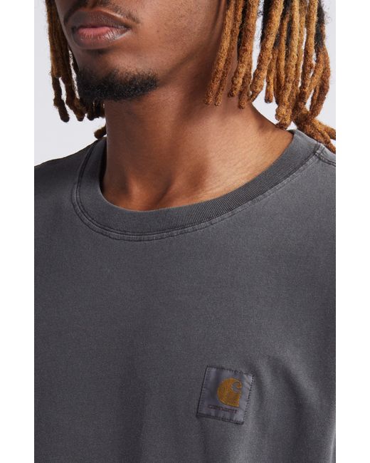 Carhartt Gray Nelson Oversize Logo Patch T-shirt for men