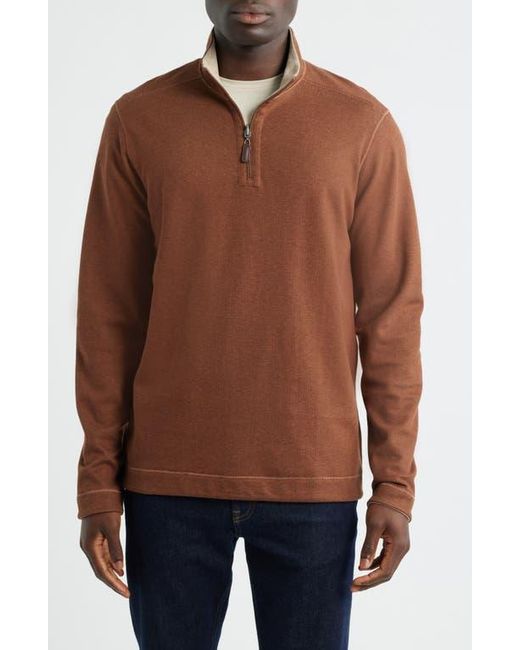 Johnston & Murphy Brown Icon Reversible Quarter Zip for men