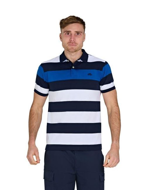 Raging Bull Blue Jersey Contrast Panel Polo for men