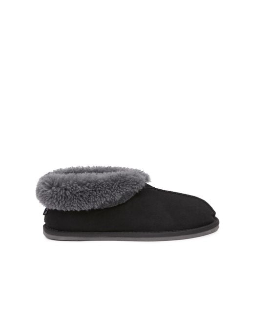 Celtic & Co. Black British Shearling Bootee Slippers for men
