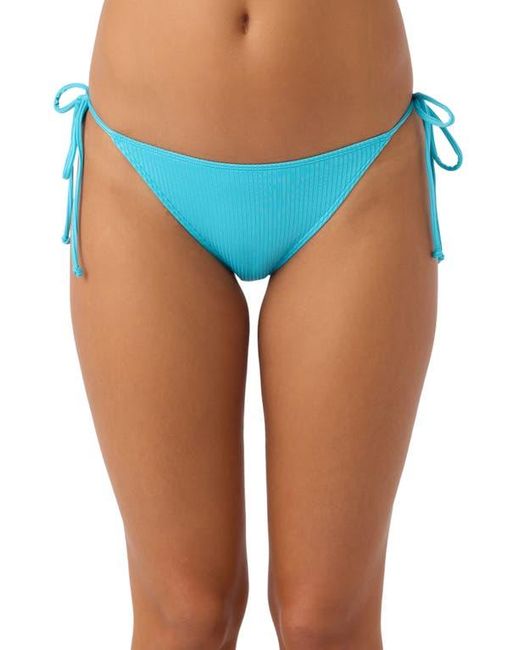 O'neill Sportswear Blue Saltwater Solids Maracas Rib Side Tie Bikini Bottoms