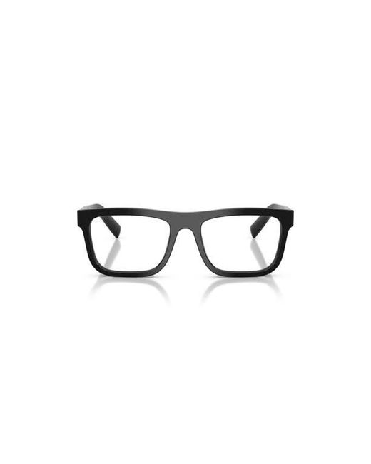 Prada Black 53Mm Rectangle Optical Glasses for men