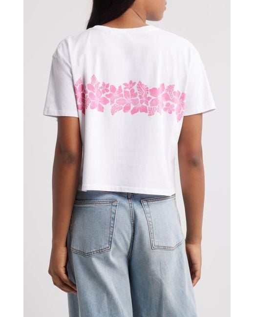 Rip Curl White Waikiki Crop Graphic T-Shirt