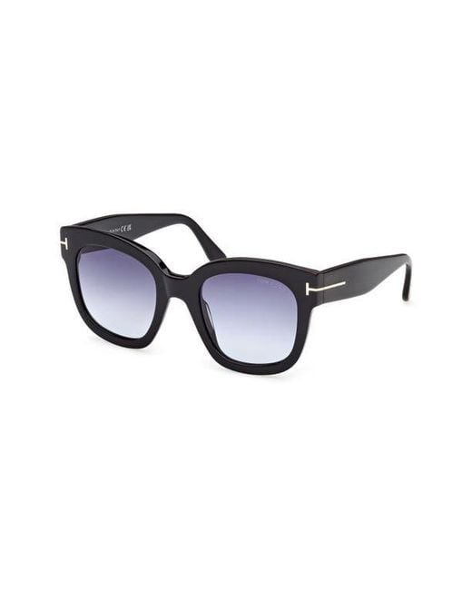 Tom Ford Blue Beatrix 52Mm Gradient Geometric Sunglasses