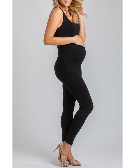PIETRO BRUNELLI MATERNITY Women's Black Scoop Neck Maternity Jumpsuit